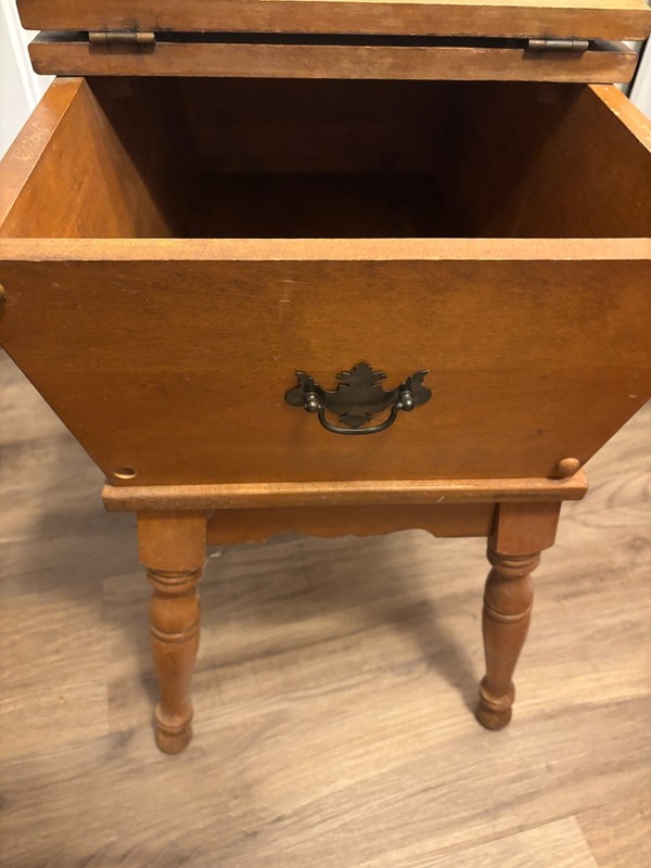 Maple Dough Proof Box Rustic End Table Lift Top 22" x 22.5" x 12” gallery