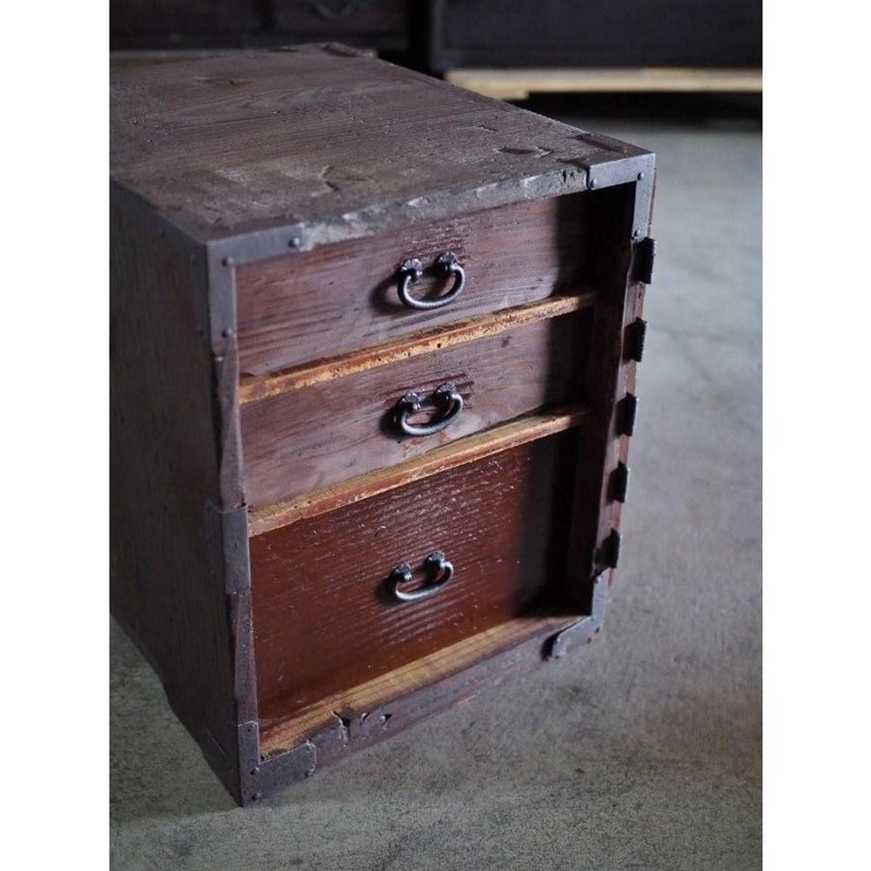 Antique Japanese Edo Period Ship Document Box D Size 18cm (7in) gallery