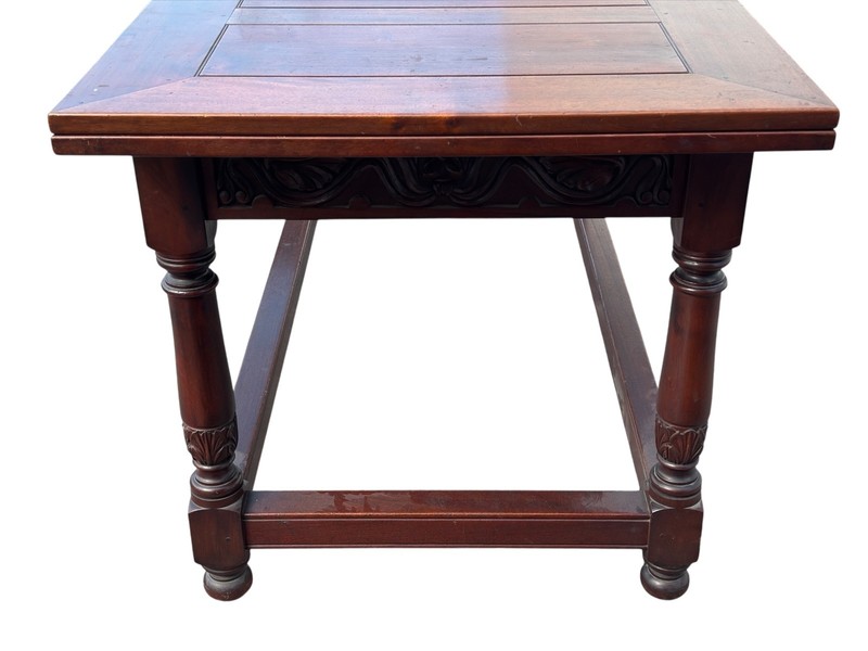 antique large dining stretcher base pub tavern table 11ft extension baroque gallery