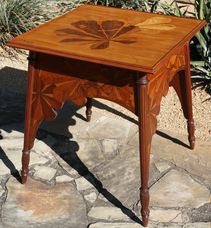 Louis Majorelle Signed French Art Nouveau Game Table, circa 1900 gallery