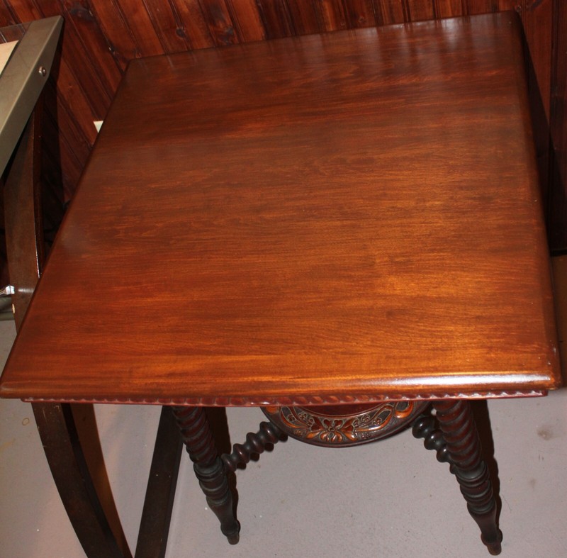 Antique Turned Bobbin Legs, 2 Tier, Parlor Side Table, Solid Wood gallery