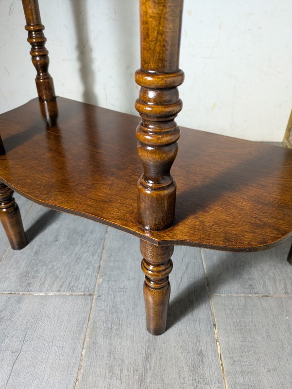 Vintage Demilune Half Moon Console Entry Table Turned Spindle Legs Federal K46 gallery