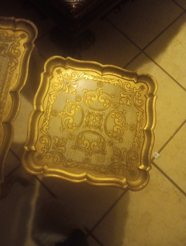 Italian Florentine Antique Gold Nesting Tables Set of Three gallery