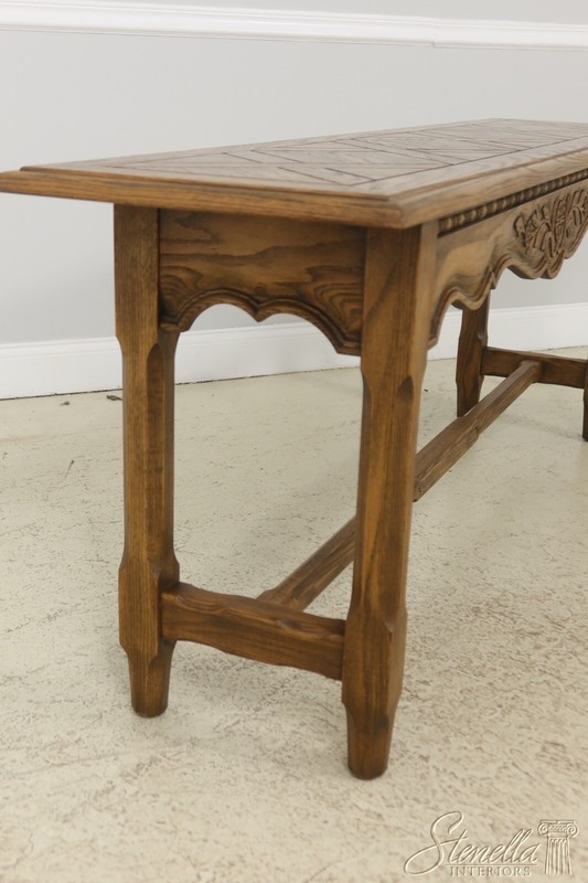 55522EC: ROM WEBER Viking Oak Carved Console Sofa Table gallery