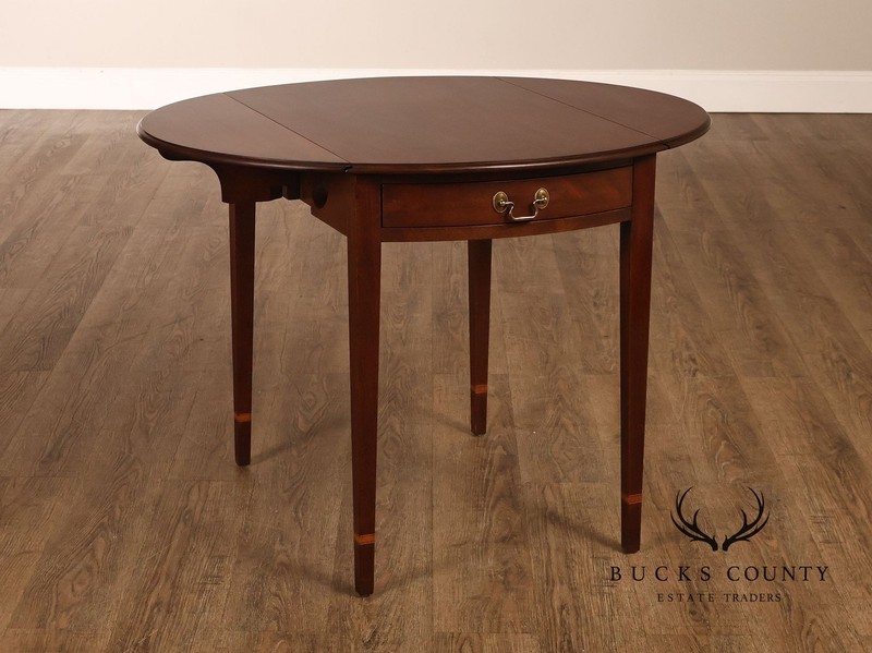 Henkel-Harris Hepplewhite Style Pair Of Mahogany Pembroke Drop Leaf Side Tables gallery