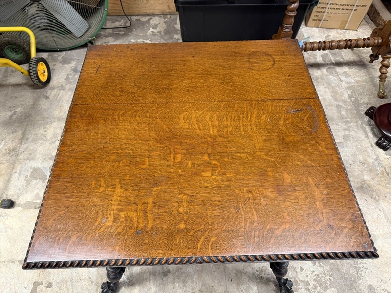 Huntzinger/Merklen Quartersawn Oak Carved Center/Parlor Table Griffins Horner? gallery