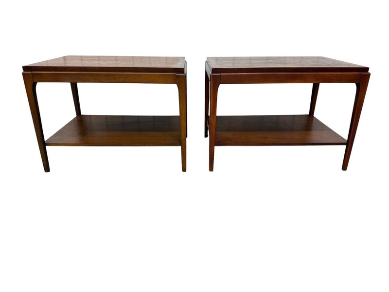 Mid-Century Modern Lane Rhythm Walnut Side Tables - Set of 2 - Refinished! gallery