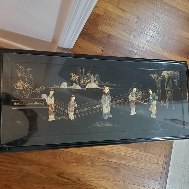 Vintage Asian Chinoiserie Hand Carved Cocktail Coffee Table gallery
