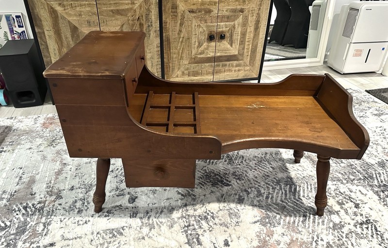Sprague & Carleton Antique Colonial Wood Bench with Storage Drawers