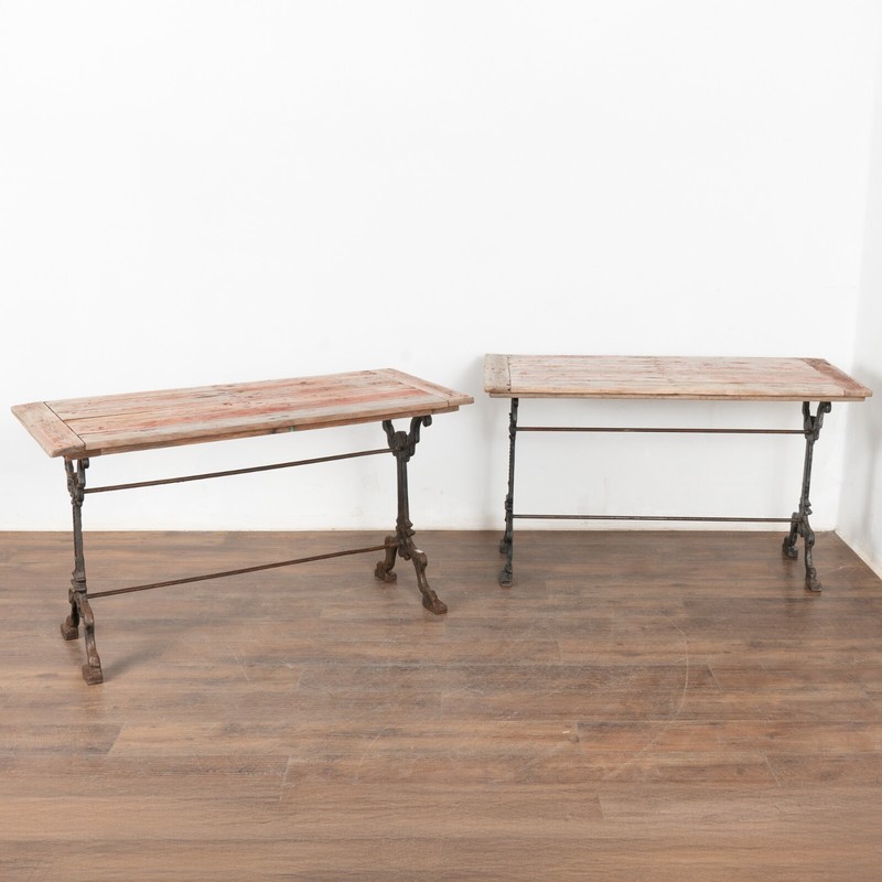 Pair, Rustic Side Tables with Iron Base, Sweden circa 1890-1900 gallery