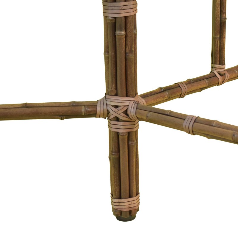 Mid Century Hollywood Regency Rectangular Bamboo Dining Table by McGuire With Gl gallery