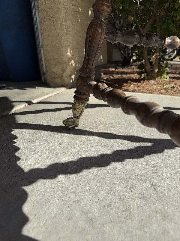 Antique Parlor Table- With Green Glass Ball Claw Feet gallery