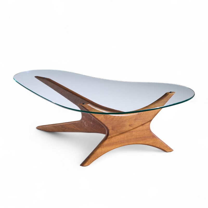 Adrian Pearsall for Craft Associates Mid Century Walnut Jacks Coffee Table gallery