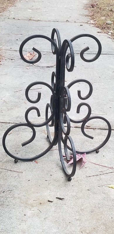 VINTAGE CAST IRON SCROLLED ACCENT / PATIO TABLE BASE 13"W X16"H gallery