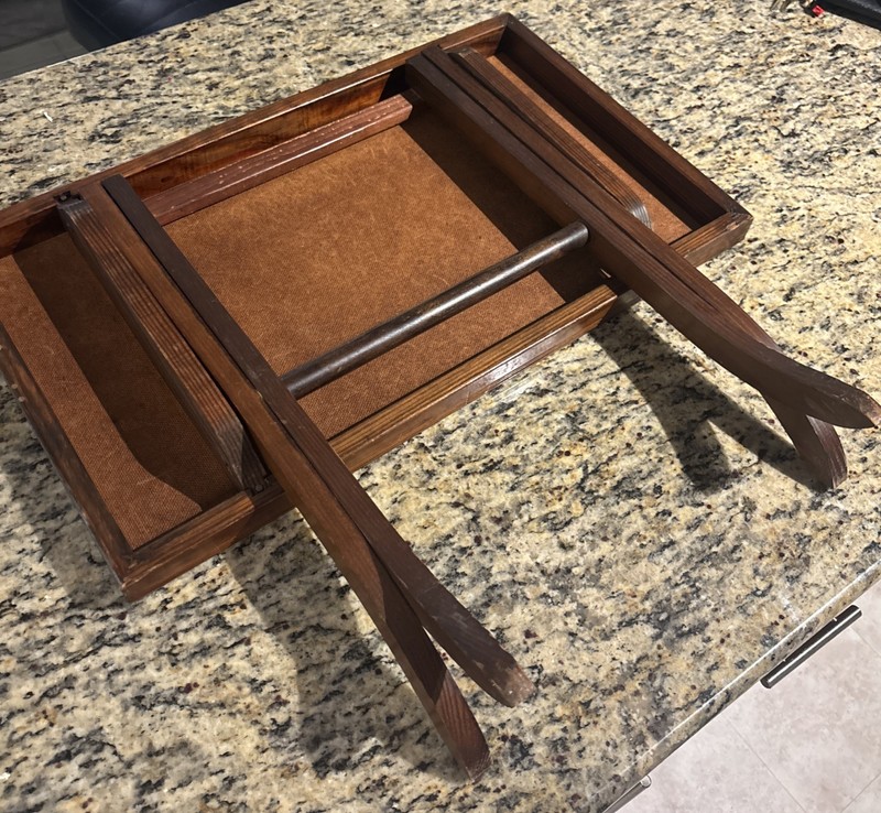 Vintage Wooden Folding Card Table Country Lane Stamp gallery