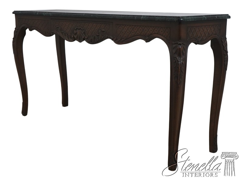 L71081: French Louis XV Style Marble Top Console Table Server