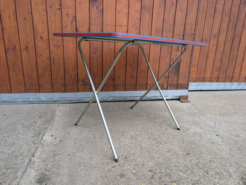 Vintage Original Retro Aluminium Dining Table, Foldable Camping Table, Weiß gallery