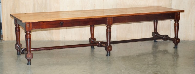 ER STAMPED CROWN ESTATE VICTORIAN SHIPS REFECTORY DINING TABLE BRONZE FEET gallery