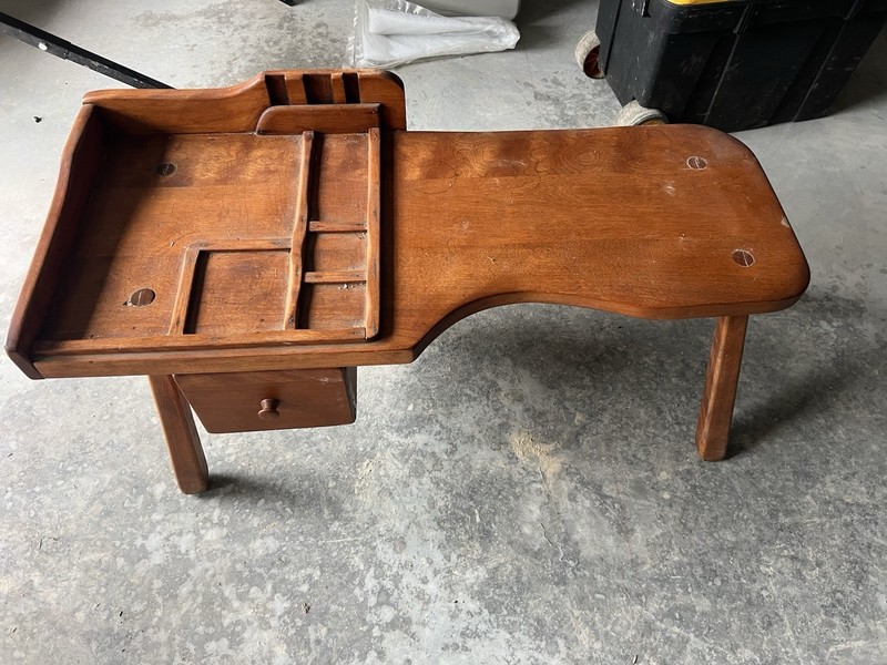 Authentic Antique Cushman Colonial Creations 316 Bench/Table W/brass Tag