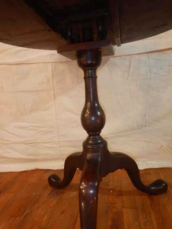 Antique Walnut Tilt Top Tea Table with Birdcage Queen Anne gallery