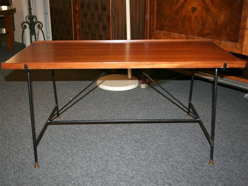 Iron and Mahogany Cocktail Table by Saporiti Italia, Italy, 1952 gallery