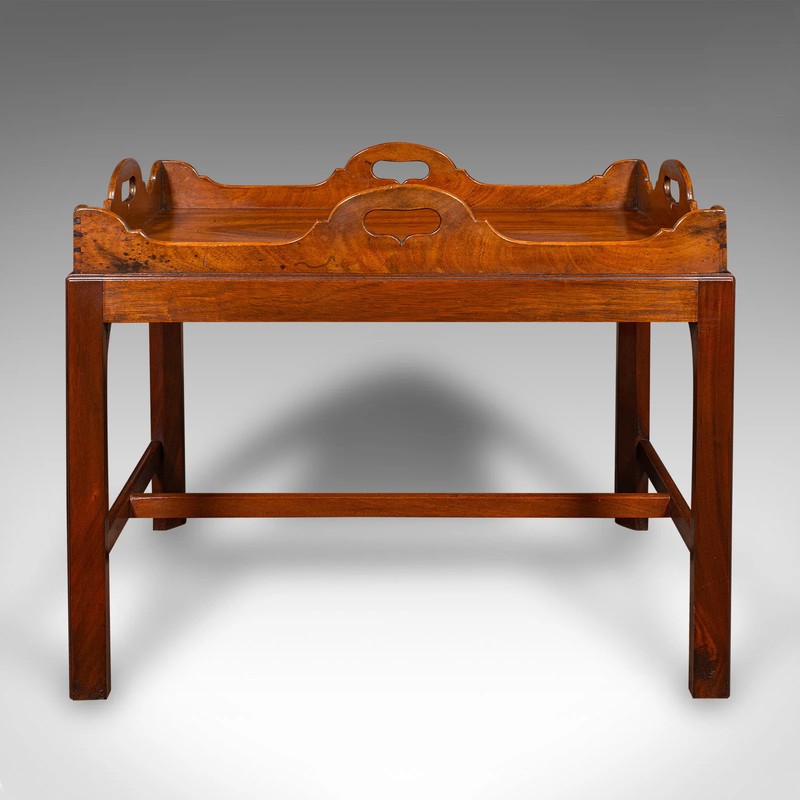 Vintage Butler's Serving Table, English, Afternoon Tea Tray On Stand, Art Deco gallery