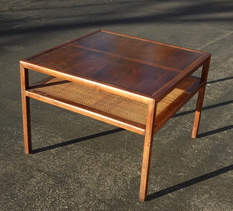 Vintage Baker Two Tier Cane End Table Side Table gallery