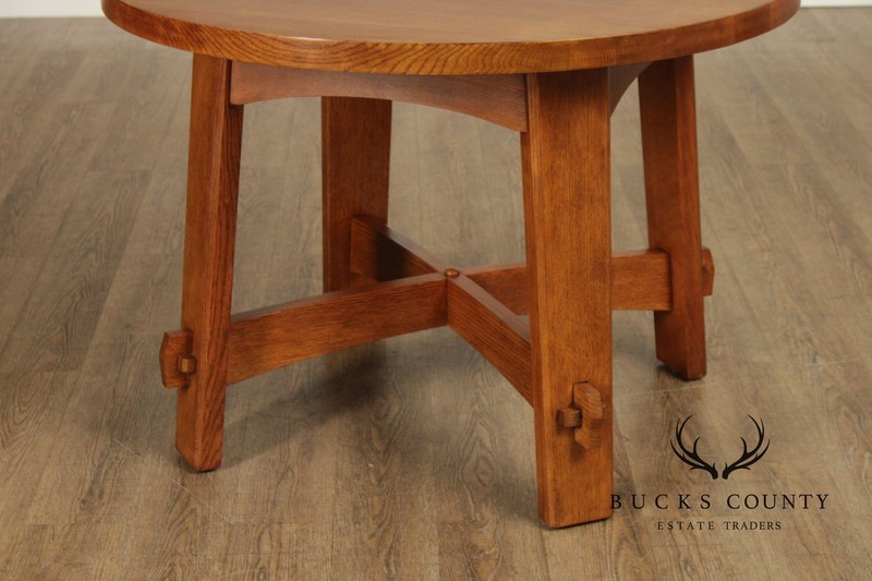 Stickley Mission Collection Round Oak Commemorative Library Table gallery