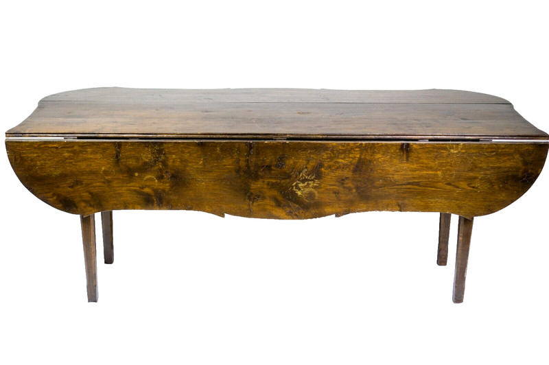 19th Century Antique Gothic Walnut Wood Drop Leaf Dining Room Dinner Table gallery