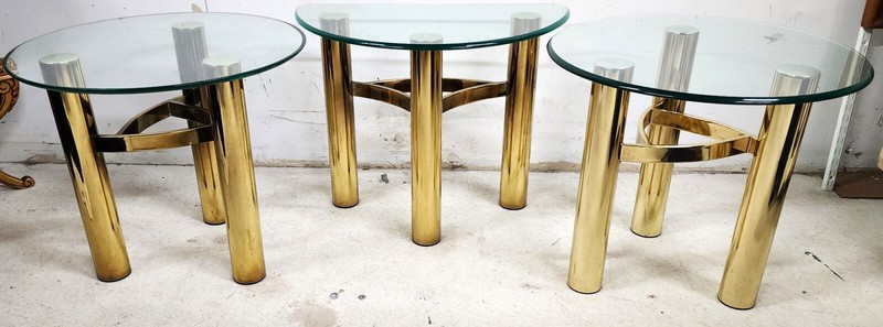 MCM Tubular Brass Table Set Vintage gallery