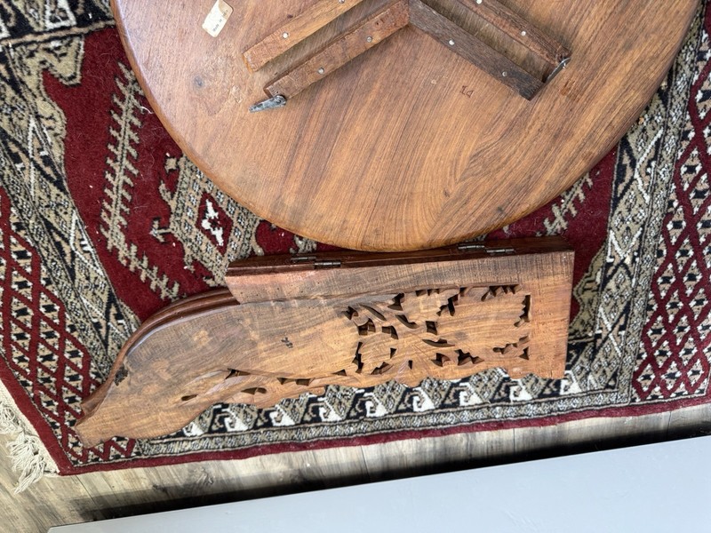Antique Burmese Octagonal Side Table in Handcarved Rosewood from Liberty gallery