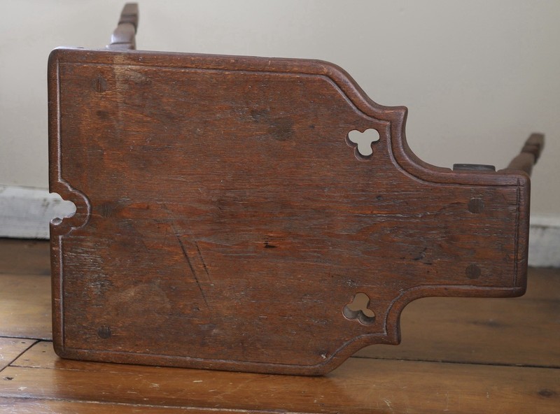 19th C Gothic Revival Oak Work Table gallery