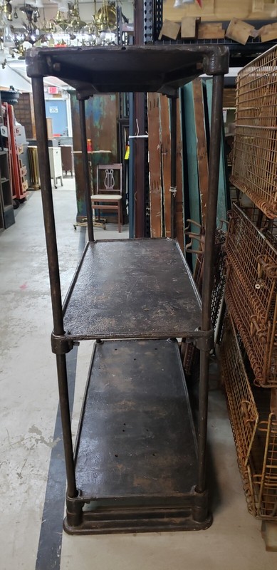 Salvaged Factory Cast Iron Three Tiered Etagere Shelf gallery