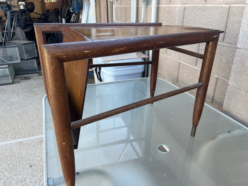 Vintage Mid- Century #99 Wedge Side Table Brown Saltman John Keal gallery