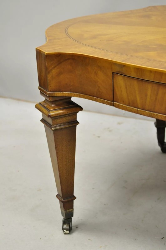 Heirloom Weiman Regency Style Flamed Mahogany One Drawer Coffee Table on Casters gallery