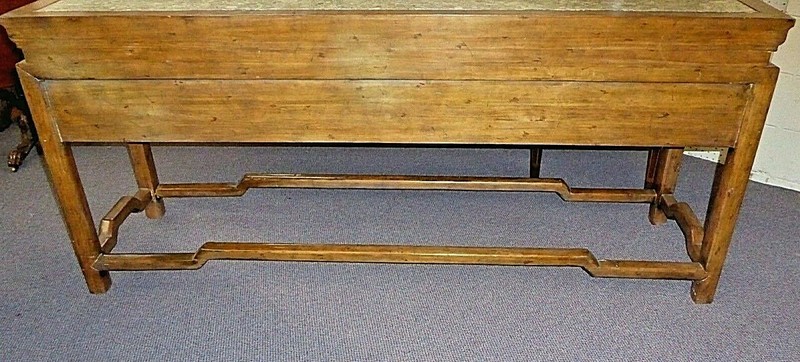 MAITLAND-SMITH Hand Made Oak 2-Drawer Mosaic Top ALTAR TABLE or DESK.35”H x 75”W gallery