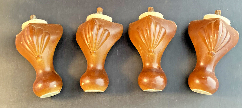 Four Wooden Claw And Ball Coffee Table Legs 3 1/2″ @109