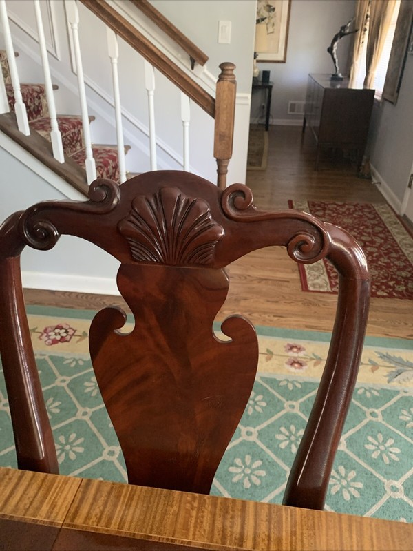 COUNCILL CRAFTSMEN Banded Mahogany Dining Room Table & 8 Chairs w/2 Leaves & Pad gallery