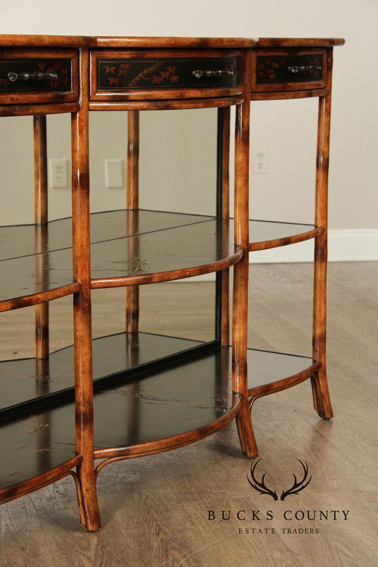 Theodore Alexander Faux Bamboo Three-Tier Console gallery