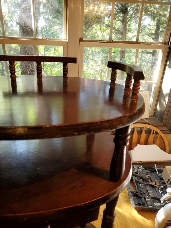 Vintage 3 Tier Accent Table W/ Drawer MCM gallery