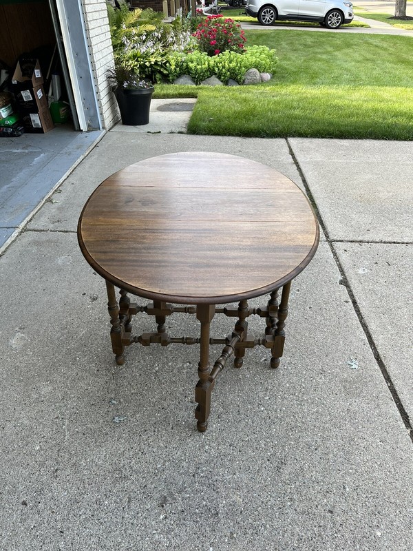 Antique Walnut Drop-Leaf Table William and Mary