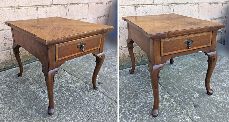 Pair Vintage Thomasville Antique Old Wood Wooden End Side Table Nightstand Stand