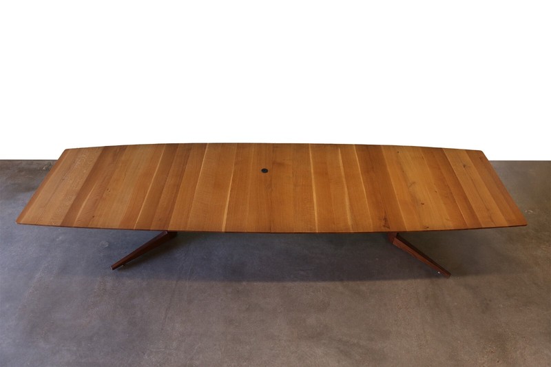 Custom Monumental Quarter Sawn Oak Conference Dining Table Studio Made