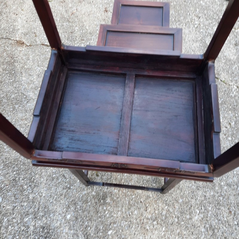 Vintage Rosewood Asian Nesting Tables Set of 4 gallery