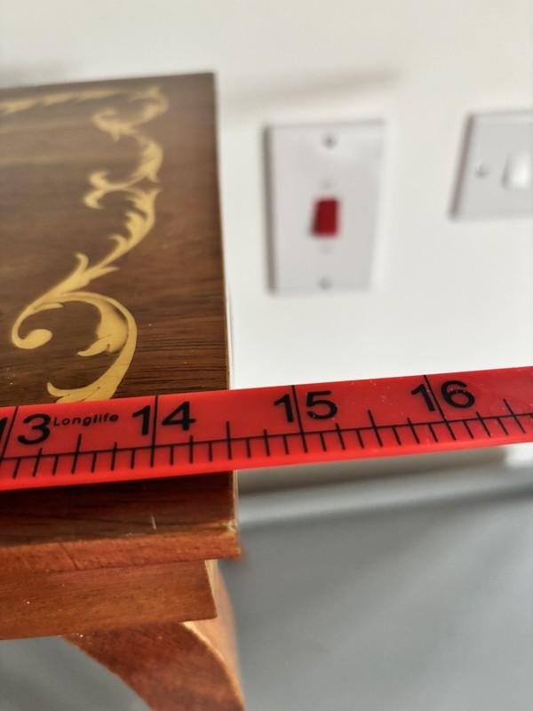 Vintage 60s Italian Inlaid Marquetry Musical Occasional Table gallery