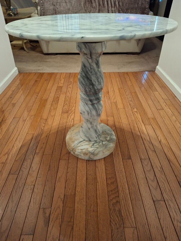 Solid Marble Round Pedestal Table - 30" Wide X 30" High - Very Heavy 150 lbs gallery