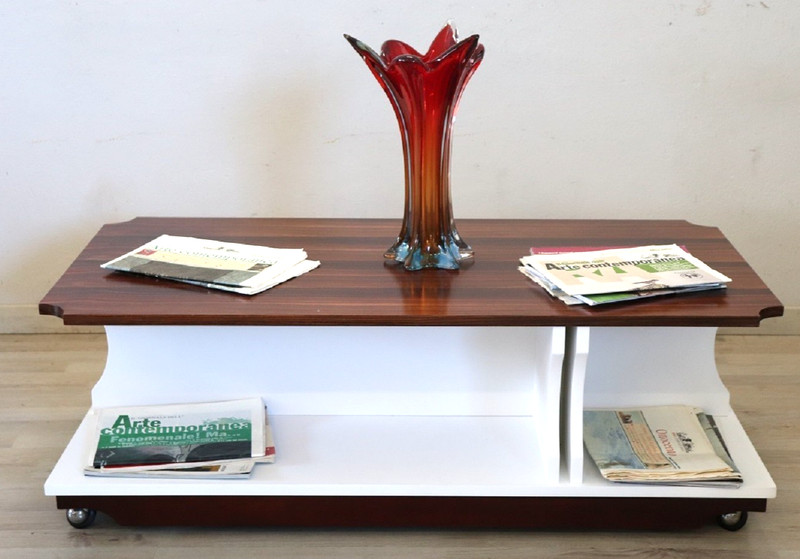 Italian Design Wooden Coffee Table, 1970s RESTORED
