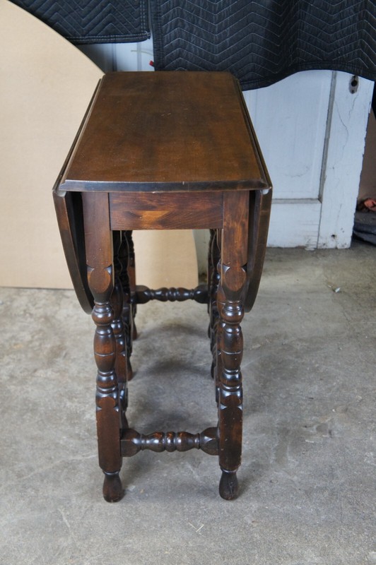 Antique William and Mary Style American Oak Dropleaf Gateleg Console Hall Table gallery