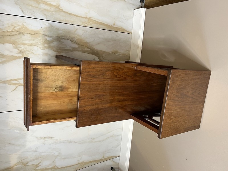 Mid-Century Step End Table / Side Table With Drawer gallery