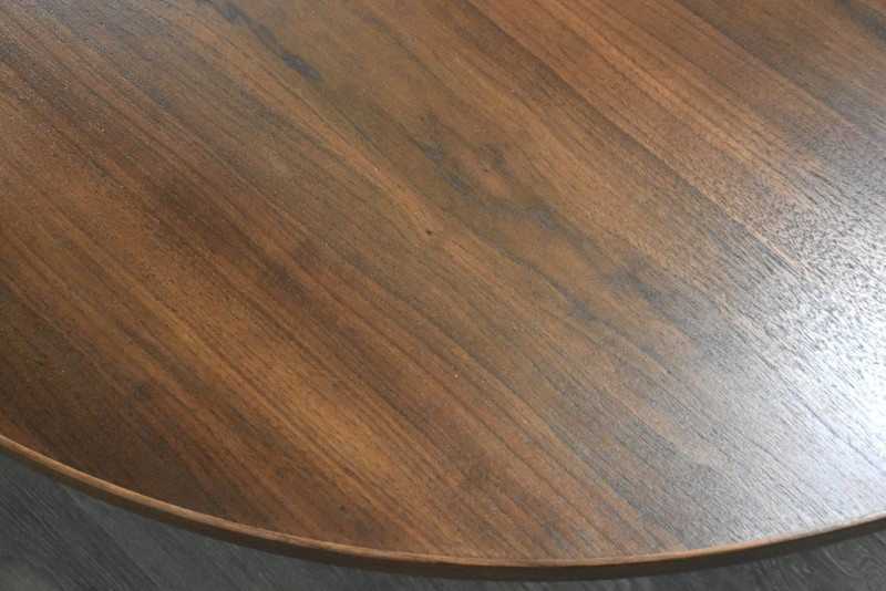 T.H. Robsjohn Gibbings For Widdicomb Walnut Round Coffee Table Mid Century gallery